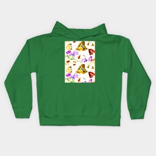 Butterflies, Other Insects, and Flowers by Jan van Kessel (Digitally Enhanced) Kids Hoodie